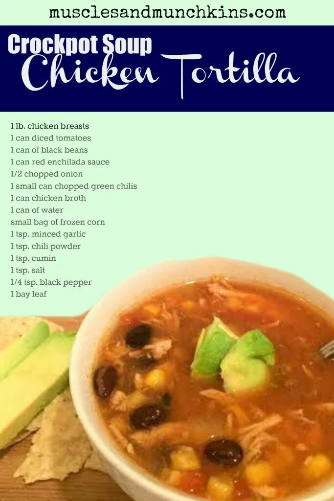 Throw these ingredients in the slow cooker to make a delicious and easy Crockpot Chicken Tortilla Soup that requires minimal prep.